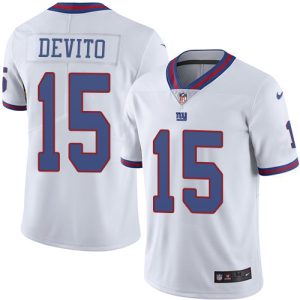 Giants #15 Tommy DeVito White Men's Stitched NFL Limited Rush Jersey