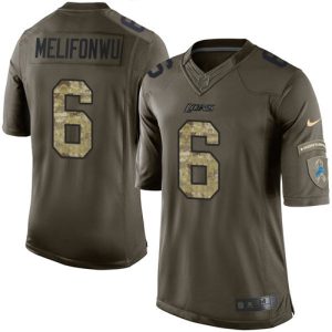 Lions #6 Ifeatu Melifonwu Green Men's Stitched NFL Limited 2015 Salute to Service Jersey