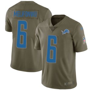 Lions #6 Ifeatu Melifonwu Olive Men's Stitched NFL Limited 2017 Salute To Service Jersey