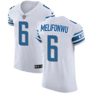 wholesale Lions #6 Ifeatu Melifonwu White Men's Stitched NFL New Elite Jersey