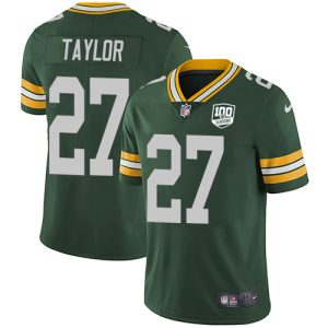 cheap Packers #27 Patrick Taylor Green Team Color Men's 100th Season Stitched NFL Vapor Untouchable Limited Jersey