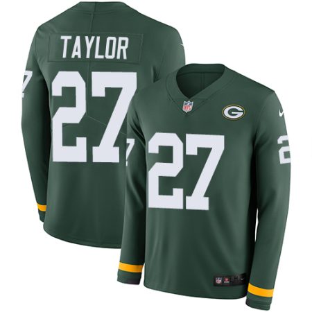 packers #27 patrick taylor green team color men's stitched nfl limited therma long sleeve wholesale jersey