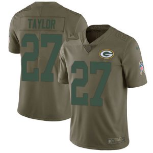 Packers #27 Patrick Taylor Olive Men's Stitched NFL Limited 2017 Salute To Service Jersey