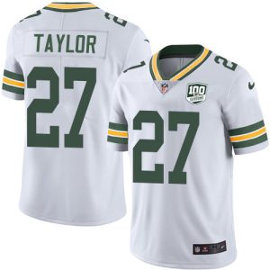 packers #27 patrick taylor white men's 100th season stitched nfl vapor untouchable limited cheap jersey