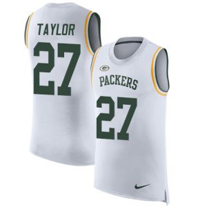 Packers #27 Patrick Taylor White Men's Stitched NFL Limited Rush Tank Top Jersey