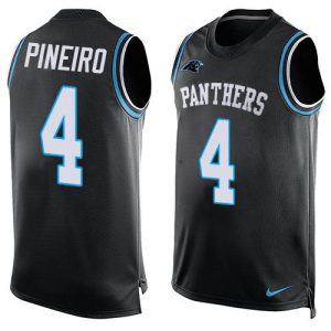 Panthers #4 Eddy Pineiro Black Team Color Men's Stitched NFL Limited Tank Top Jersey