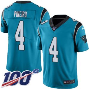 wholesale Panthers #4 Eddy Pineiro Blue Alternate Men's Stitched NFL 100th Season Vapor Untouchable Limited Jersey