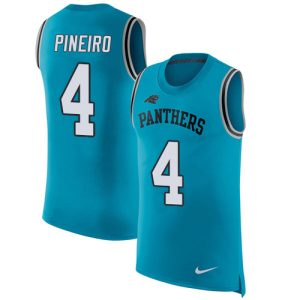 Panthers #4 Eddy Pineiro Blue Alternate Men's Stitched NFL Limited Rush Tank Top Jersey