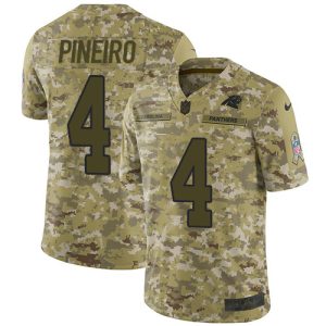 cheap Panthers #4 Eddy Pineiro Camo Men's Stitched NFL Limited 2018 Salute To Service Jersey