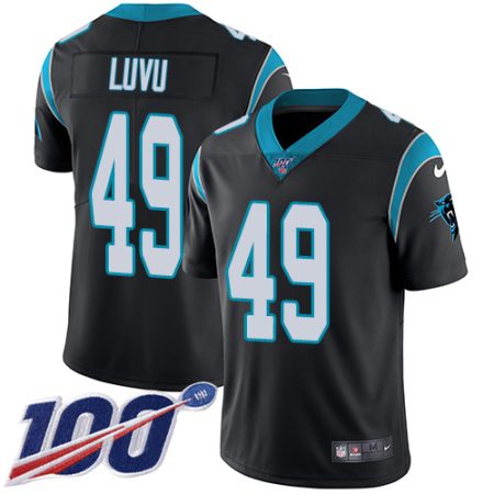 Panthers #49 Frankie Luvu Black Team Color Men's Stitched NFL 100th Season Vapor Untouchable Limited Jersey