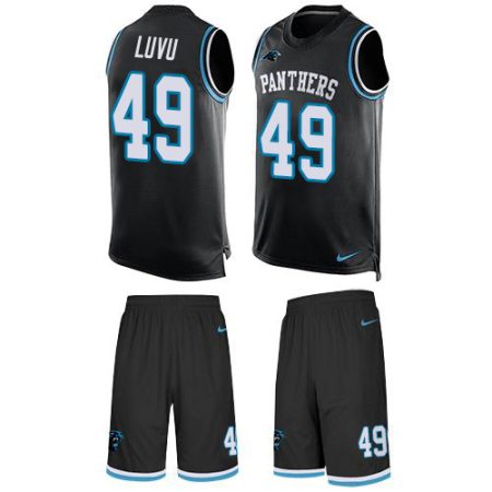 panthers #49 frankie luvu black team color men's stitched nfl limited tank top suit wholesale jersey