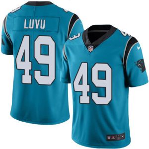 panthers #49 frankie luvu blue men's stitched nfl limited rush wholesale jersey