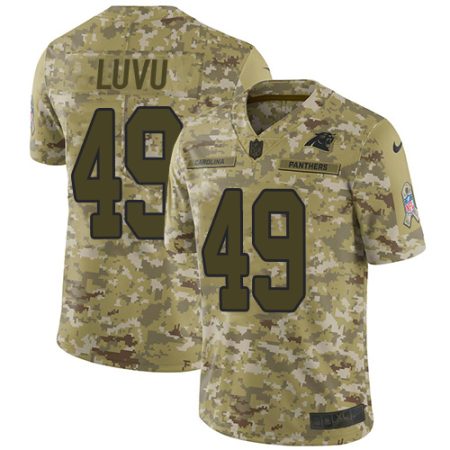 Panthers #49 Frankie Luvu Camo Men's Stitched NFL Limited 2018 Salute To Service Jersey