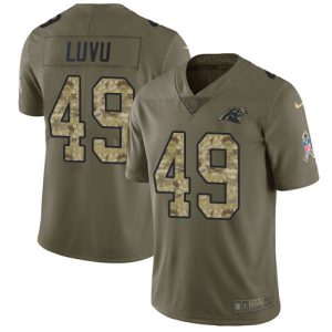 Panthers #49 Frankie Luvu Olive/Camo Men's Stitched NFL Limited 2017 Salute To Service Jersey