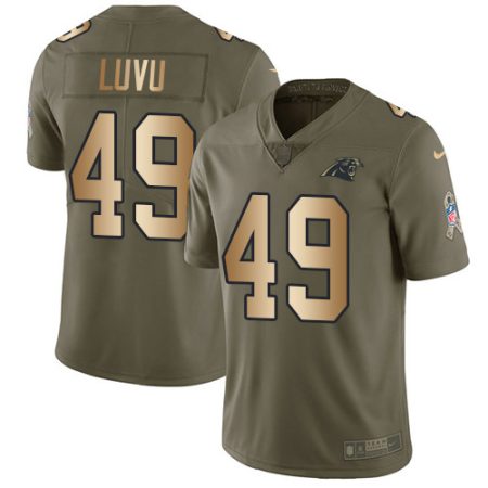 Panthers #49 Frankie Luvu Olive/Gold Men's Stitched NFL Limited 2017 Salute To Service Jersey