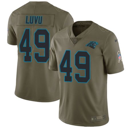 Panthers #49 Frankie Luvu Olive Men's Stitched NFL Limited 2017 Salute To Service Jersey