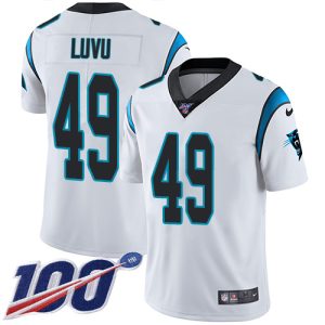 Panthers #49 Frankie Luvu White Men's Stitched NFL 100th Season Vapor Untouchable Limited Jersey