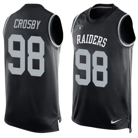 Raiders #98 Maxx Crosby Black Team Color Men's Stitched NFL Limited Tank Top Jersey