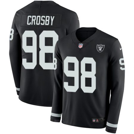 Raiders #98 Maxx Crosby Black Team Color Men's Stitched NFL Limited Therma Long Sleeve Jersey