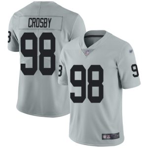 wholesale Raiders #98 Maxx Crosby Silver Men's Stitched NFL Limited Inverted Legend Jersey