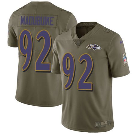 Ravens #92 Justin Madubuike Olive Men's Stitched NFL Limited 2017 Salute To Service Jersey