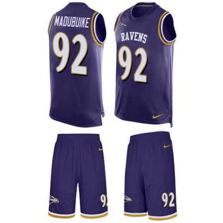 Ravens #92 Justin Madubuike Purple Team Color Men's Stitched NFL Limited Tank Top Suit Jersey