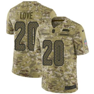 Seahawks #20 Julian Love Camo Men's Stitched NFL Limited 2018 Salute To Service Jersey