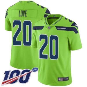 Seahawks #20 Julian Love Green Men's Stitched NFL Limited Rush 100th Season Jersey