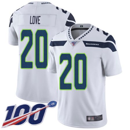 cheap Seahawks #20 Julian Love White Men's Stitched NFL 100th Season Vapor Untouchable Limited Jersey