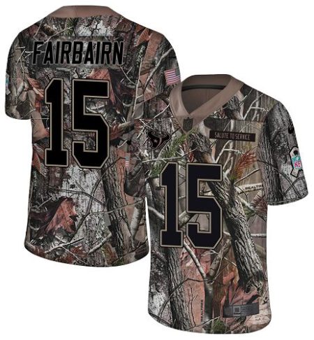 Texans #15 Ka'imi Fairbairn Camo Men's Stitched NFL Limited Rush Realtree Jersey