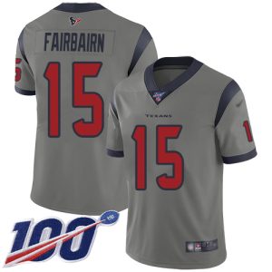 Texans #15 Ka'imi Fairbairn Gray Men's Stitched NFL Limited Inverted Legend 100th Season Jersey