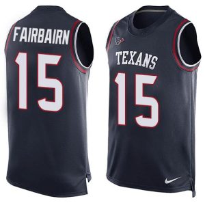 Texans #15 Ka'imi Fairbairn Navy Blue Team Color Men's Stitched NFL Limited Tank Top Jersey