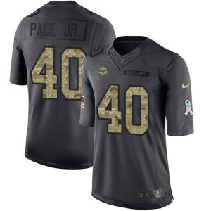 Vikings #40 Ivan Pace Jr. Black Men's Stitched NFL Limited 2016 Salute To Service Jersey