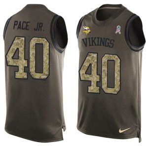 Vikings #40 Ivan Pace Jr. Green Men's Stitched NFL Limited Salute To Service Tank Top Jersey