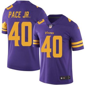 Vikings #40 Ivan Pace Jr. Purple Men's Stitched NFL Limited Rush Jersey