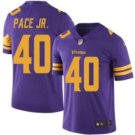 Vikings #40 Ivan Pace Jr. Purple Men's Stitched NFL Limited Rush Jersey