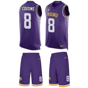 wholesale Vikings #8 Kirk Cousins Purple Team Color Men's Stitched NFL Limited Tank Top Suit Jersey