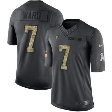 49ers #7 Charvarius Ward Black Men's Stitched NFL Limited 2016 Salute to Service Jersey