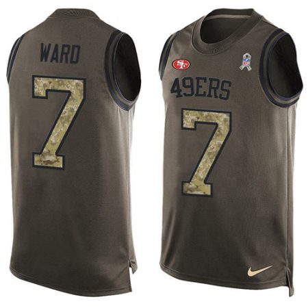 49ers #7 Charvarius Ward Green Men's Stitched NFL Limited Salute To Service Tank Top Jersey