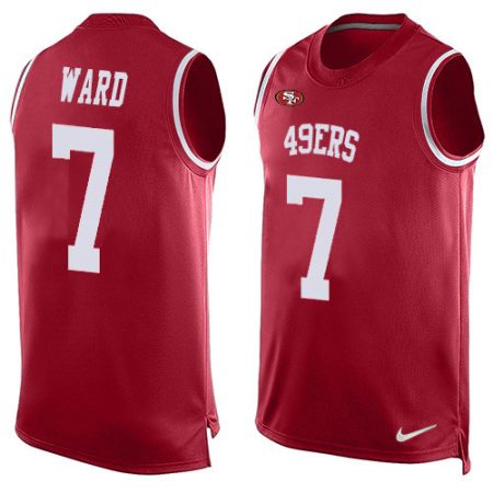 49ers #7 Charvarius Ward Red Team Color Men's Stitched NFL Limited Tank Top Jersey