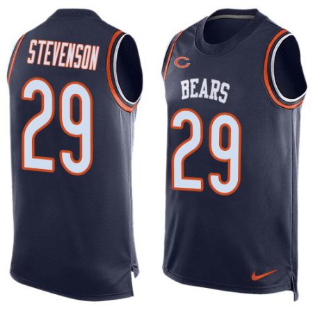 Bears #29 Tyrique Stevenson Navy Blue Team Color Men's Stitched NFL Limited Tank Top Jersey