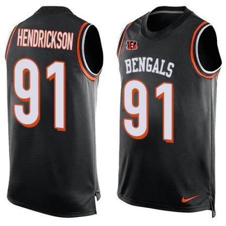 wholesale Bengals #91 Trey Hendrickson Black Team Color Men's Stitched NFL Limited Tank Top Jersey