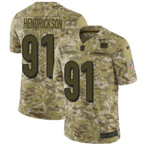 Bengals #91 Trey Hendrickson Camo Men's Stitched NFL Limited 2018 Salute To Service Jersey