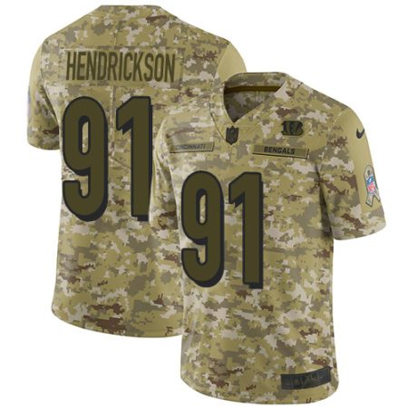 Bengals #91 Trey Hendrickson Camo Men's Stitched NFL Limited 2018 Salute To Service Jersey