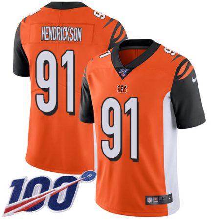 Bengals #91 Trey Hendrickson Orange Alternate Men's Stitched NFL 100th Season Vapor Untouchable Limited Jersey