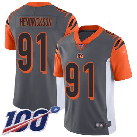 Bengals #91 Trey Hendrickson Silver Men's Stitched NFL Limited Inverted Legend 100th Season Jersey