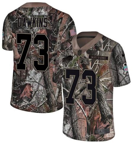 Bills #73 Dion Dawkins Camo Men's Stitched NFL Limited Rush Realtree Jersey