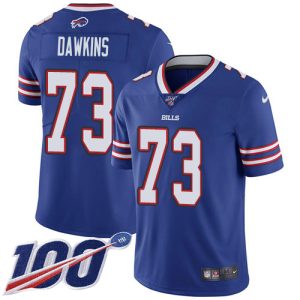 Bills #73 Dion Dawkins Royal Blue Team Color Men's Stitched NFL 100th Season Vapor Limited Jersey