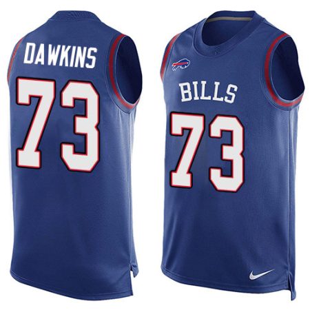 Bills #73 Dion Dawkins Royal Blue Team Color Men's Stitched NFL Limited Tank Top Jersey