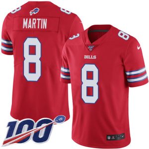 Bills #8 Sam Martin Red Men's Stitched NFL Limited Rush 100th Season Jersey